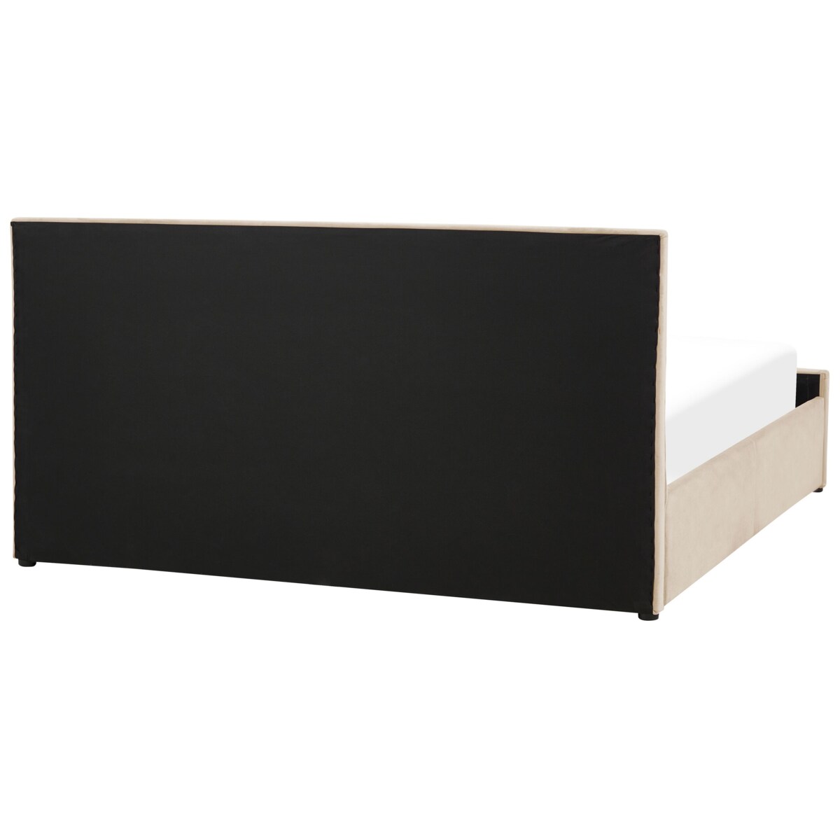 Łóżko z pojemnikiem Welur ROCHEFORT 180 x 200 cm Beżowy