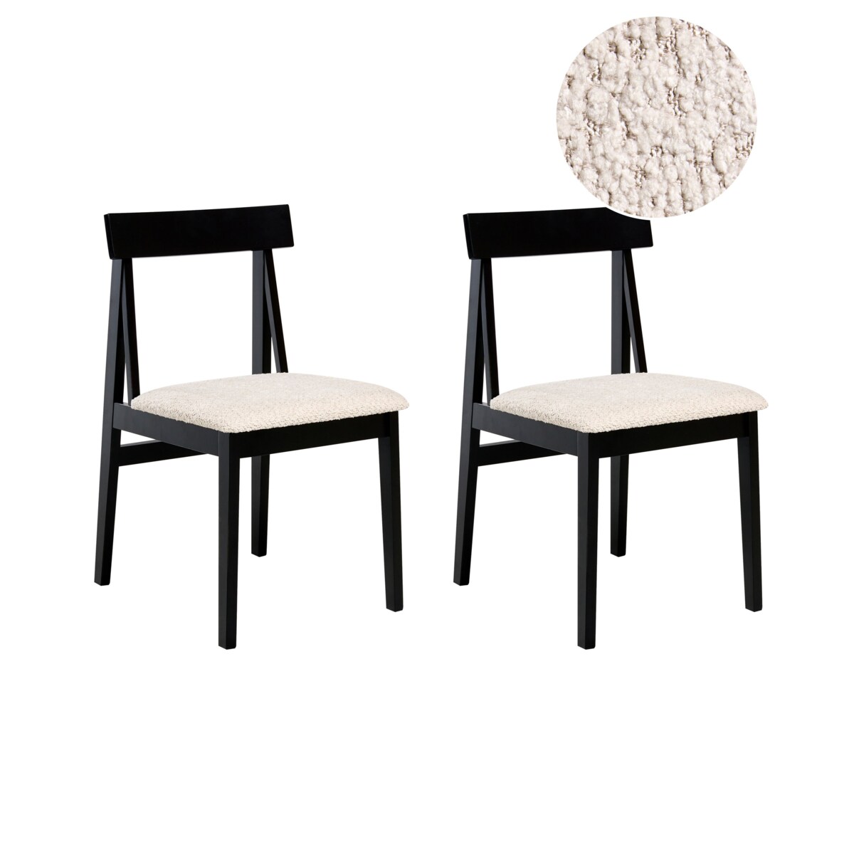 Zestaw 2 krzeseł do jadalni ISLE Drewno Czarny/ beżowy