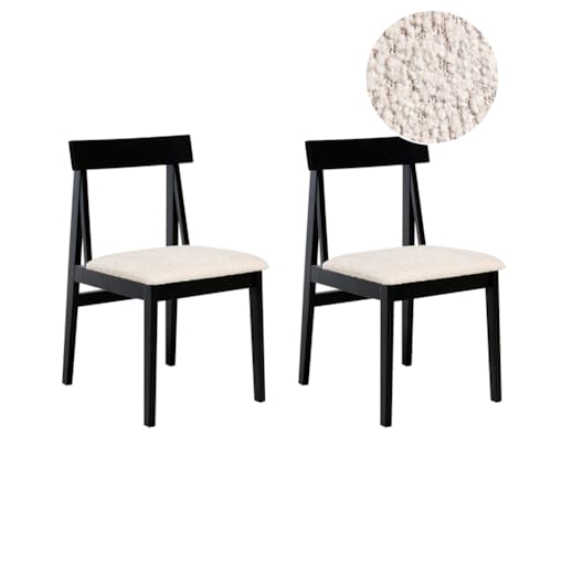 Zestaw 2 krzeseł do jadalni ISLE Drewno Czarny/ beżowy