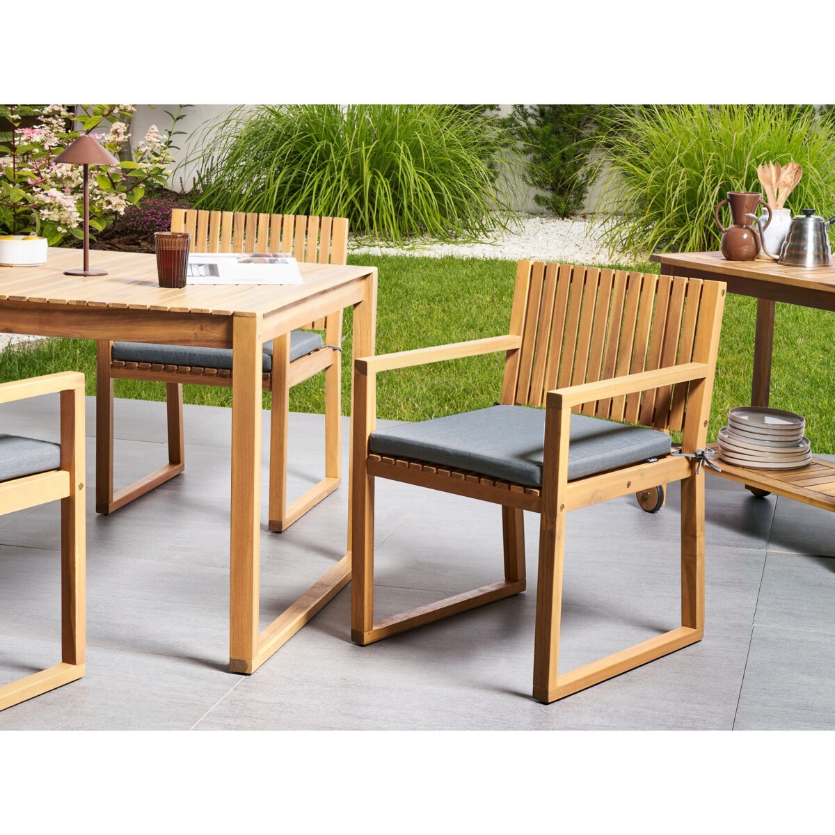 Poduszka na krzesło ogrodowe SASSARI PREMIUM 46 x 46 cm Szary melanż