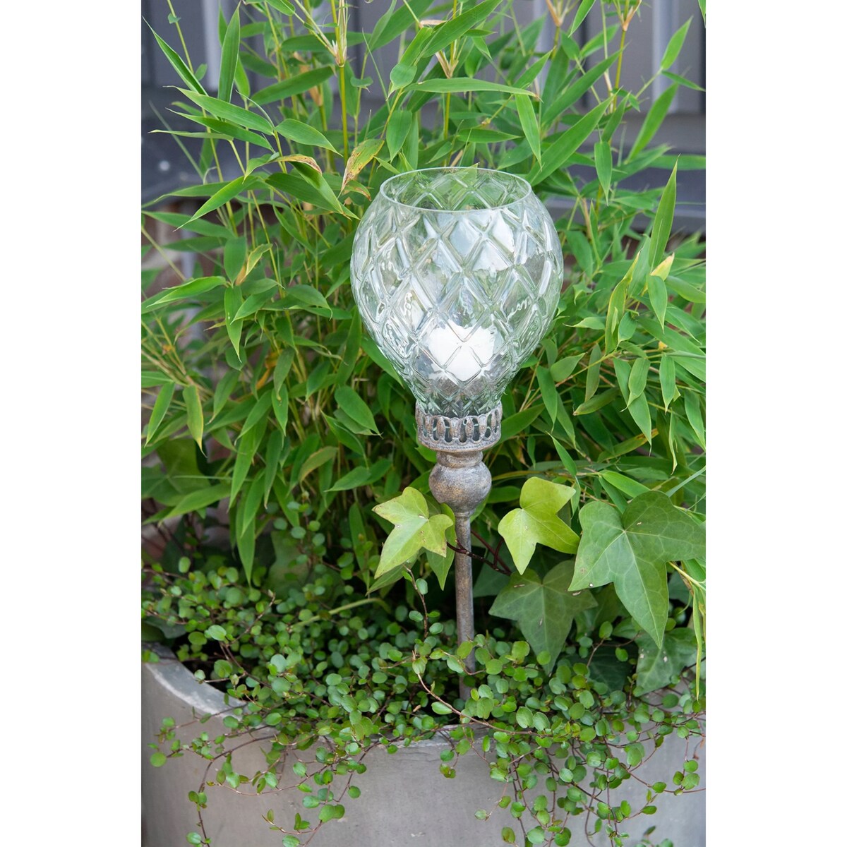 LAMPION LATARNIA OGRODOWA do wbicia w trawnik doniczkę na tealight balkon