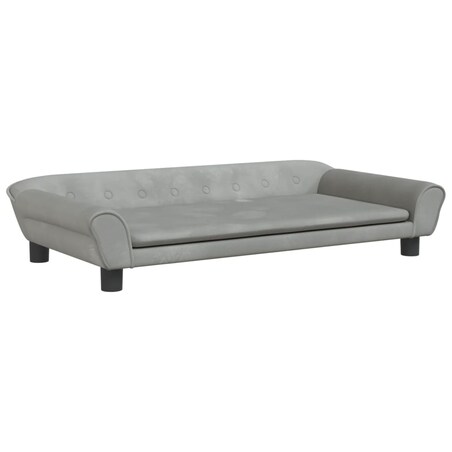 vidaXL Sofa dla dzieci, jasnoszara, 100x50x26 cm, aksamit