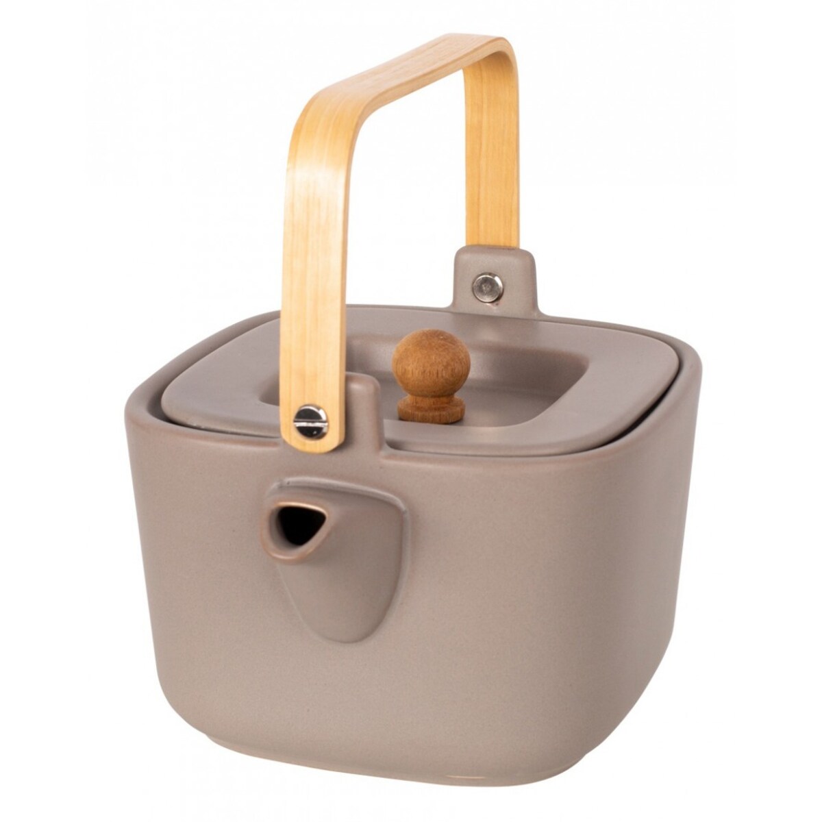 Ceramiczny dzbanek do herbaty HYGGE z drewnianym pochwytem HUSLA