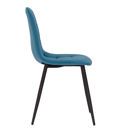 Krzesło tapicerowane welurowe do salonu pikowane nowoczesne turkusowe