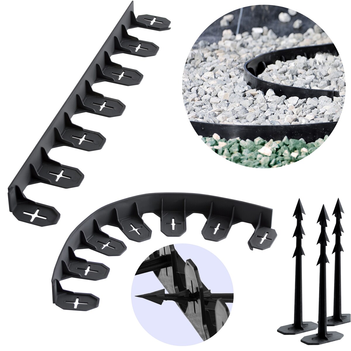 Obrzeże Ogrodowe Trawnikowe Ze Szpilkami Czarne