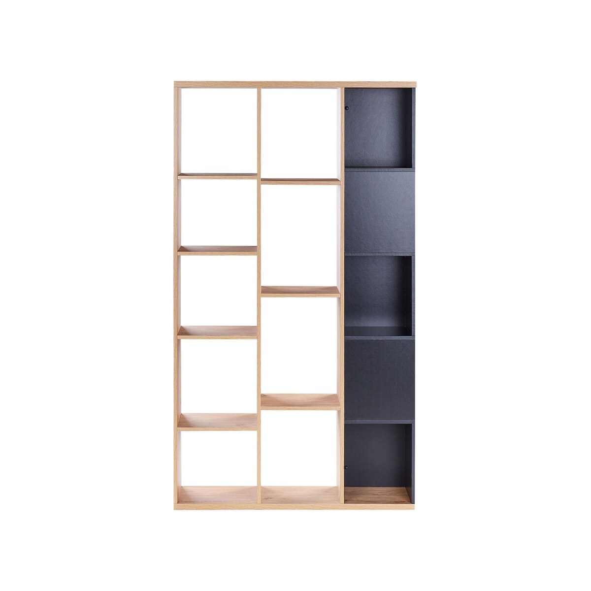 Regał jasne drewno z czarnym BANGOR