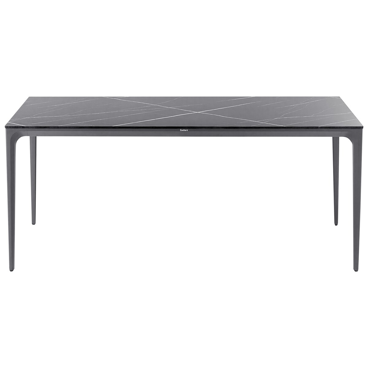 Stół ogrodowy SOVARETO 180 cm 90 cm Efekt marmuru Czarny marmur