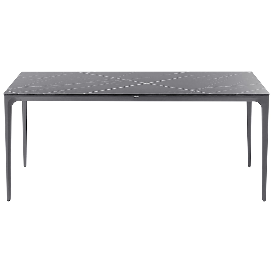 Stół ogrodowy SOVARETO 180 cm 90 cm Efekt marmuru Czarny marmur