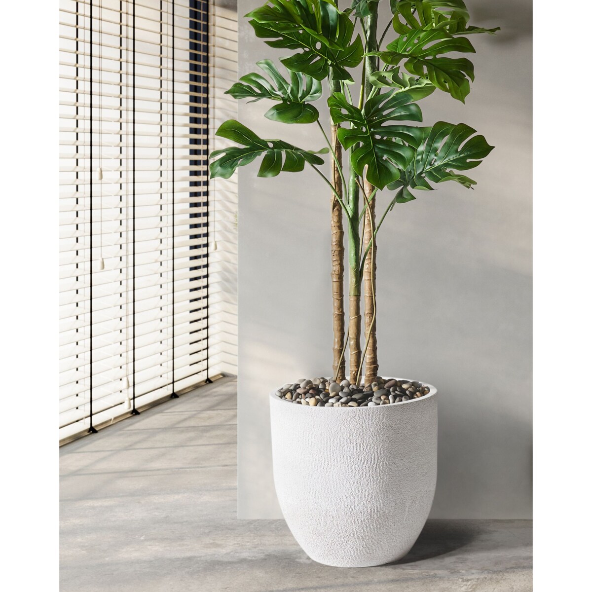 Doniczka 46 x 46 x 46 cm kremowa KANNIA