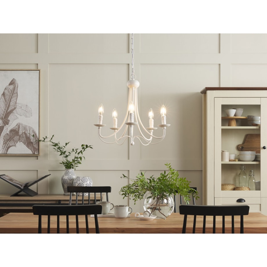 Żyrandol metalowy biały DABUS