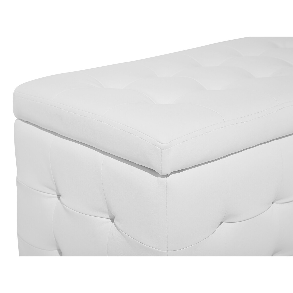 Puf ze schowkiem ekoskóra biały MICHIGAN