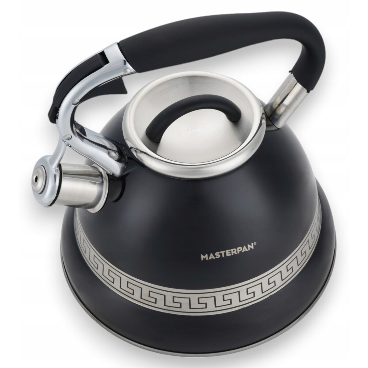 Duży Czarny Tradycyjny Czajnik Z Gwizdkiem Stalowy 3L Na Indukcję Gaz