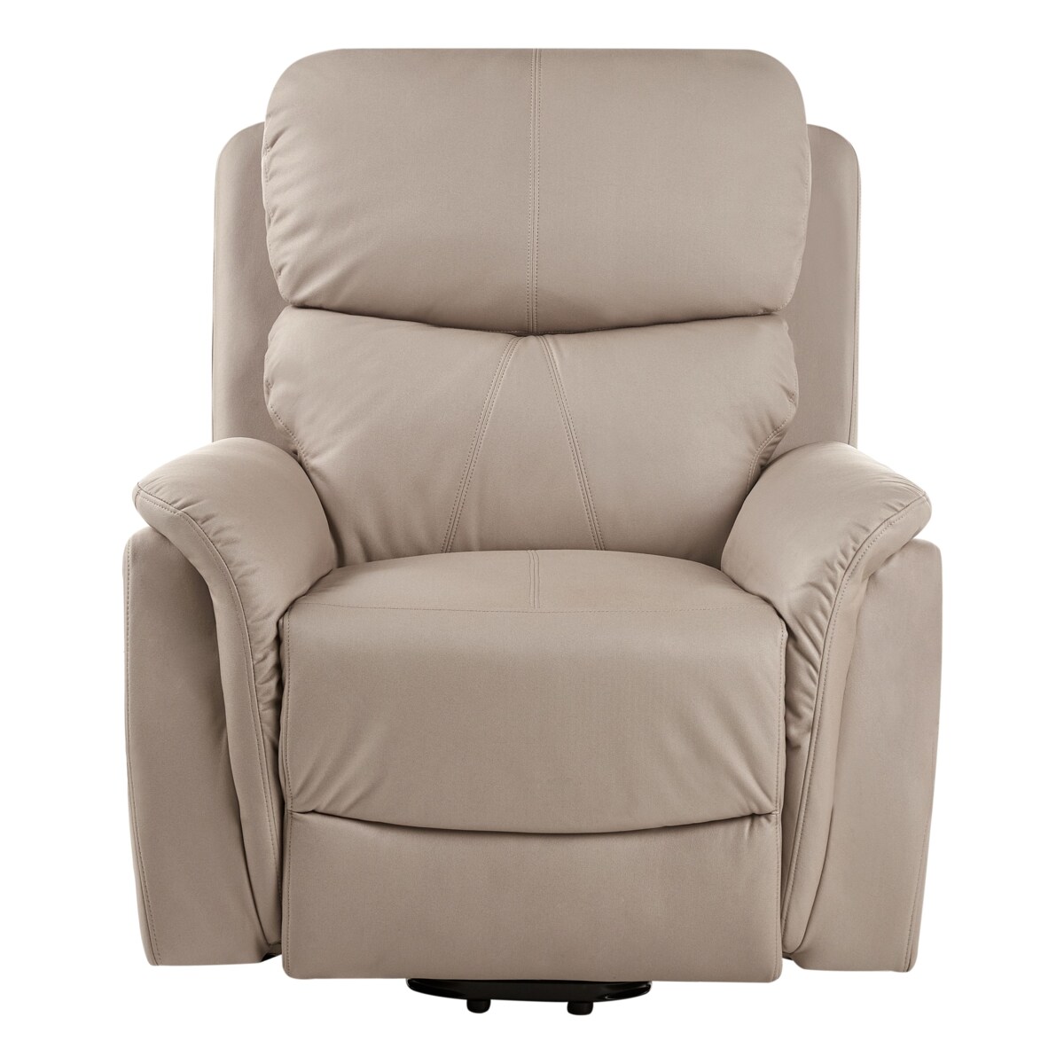Elektryczny fotel rozkładany GLORIE Z masażem Ekoskóra Beżowoszary