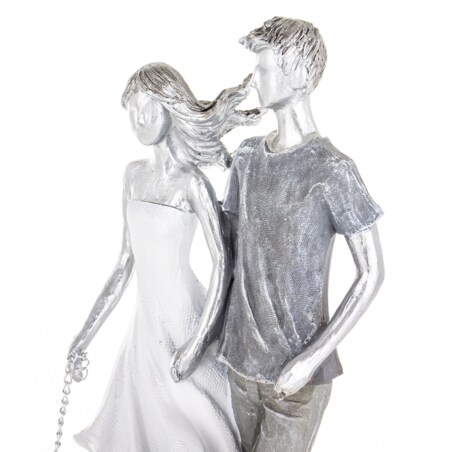 Dekoracja - figurka 26,5x10x18 cm PARA - spacer z psem