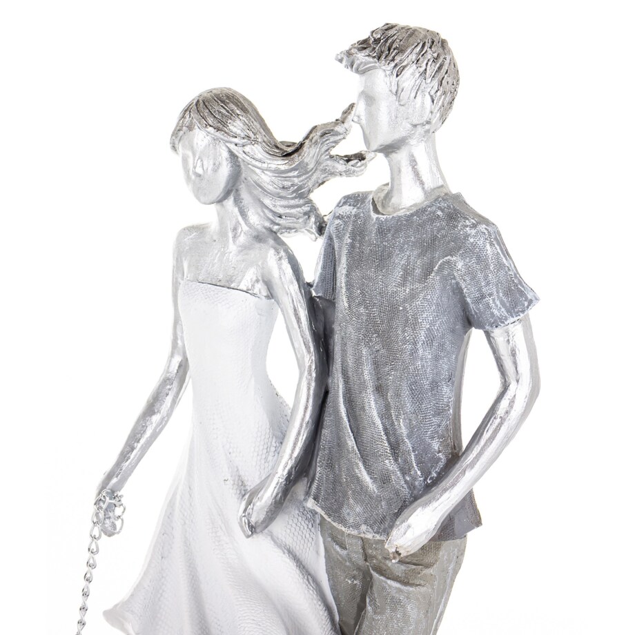 Dekoracja - figurka 26,5x10x18 cm PARA - spacer z psem