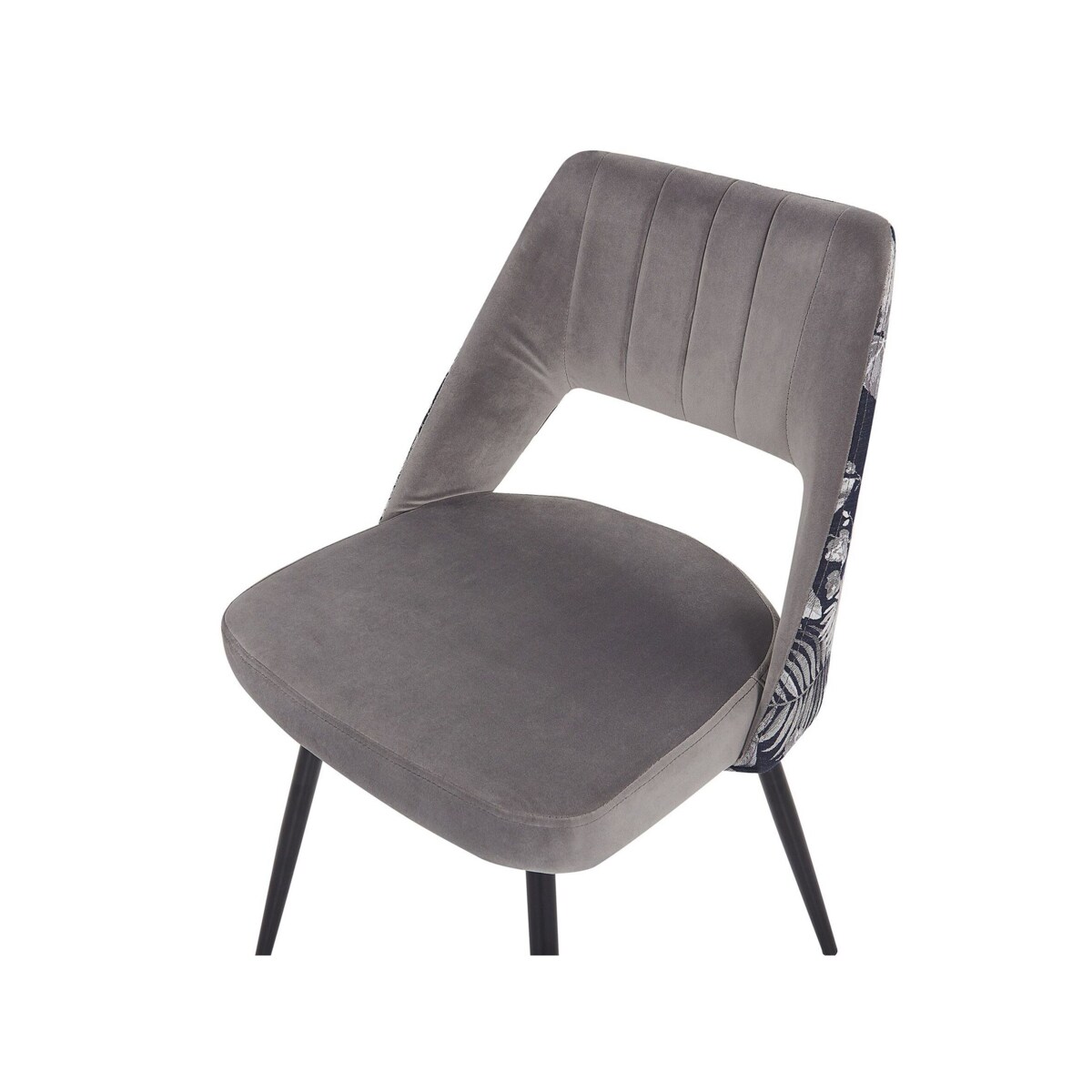 Zestaw 2 krzeseł do jadalni welurowy szary ANSLEY