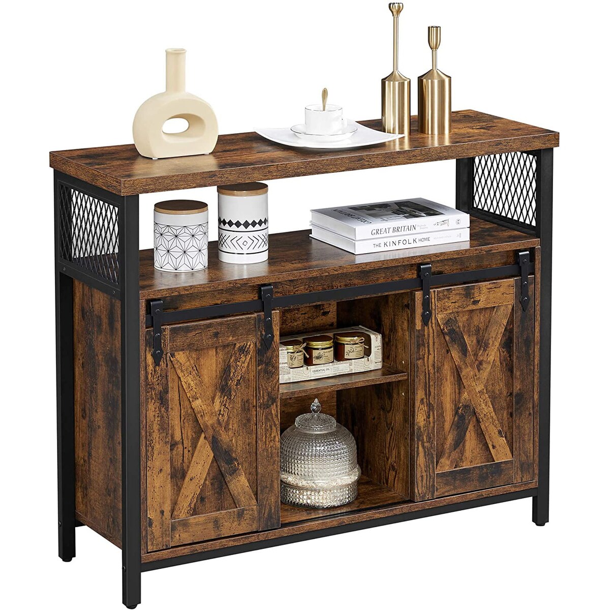 Komoda do salonu, pokoju, prostokątna brązowa