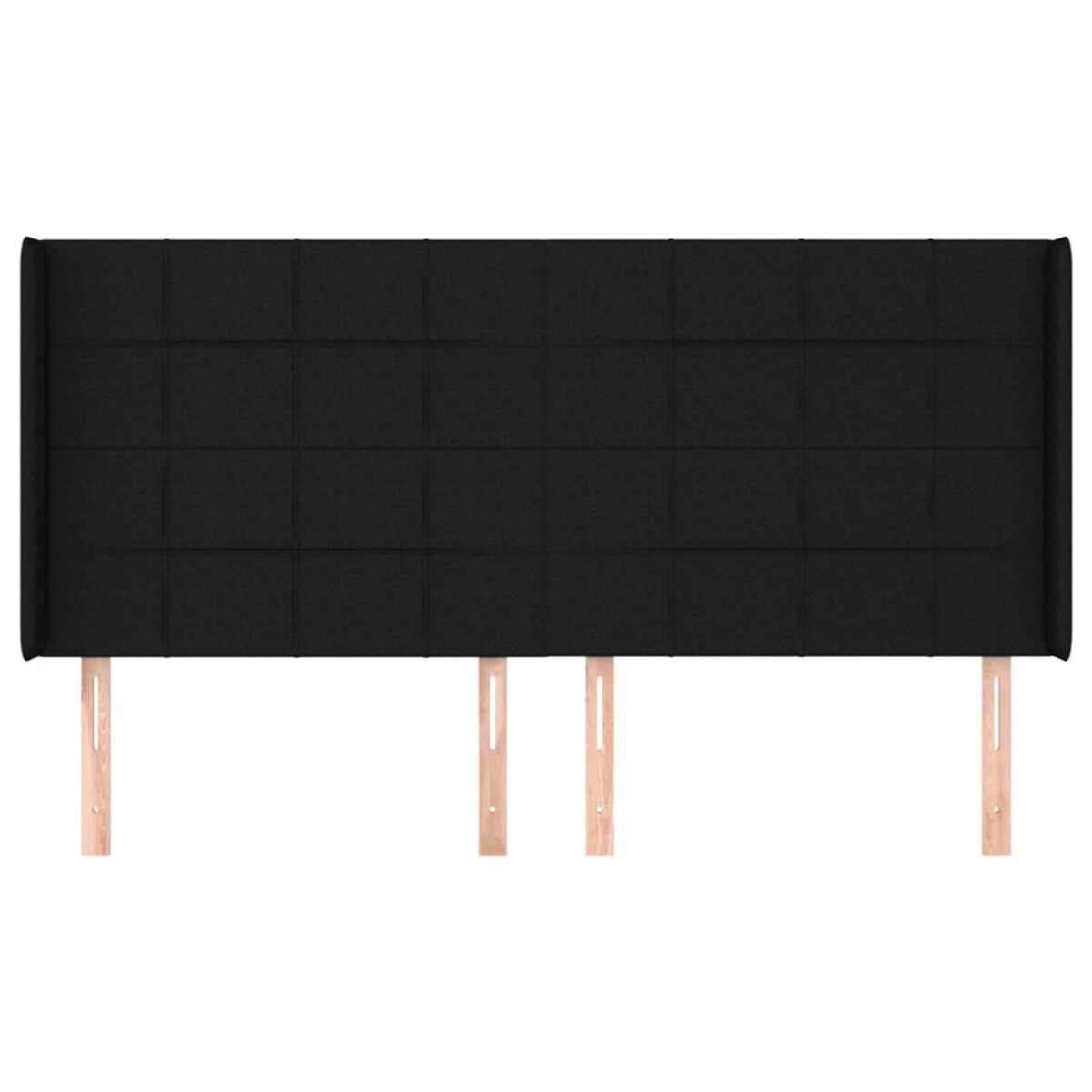 vidaXL Zagłówek uszak, czarny, 163x16x118/128 cm, tkanina