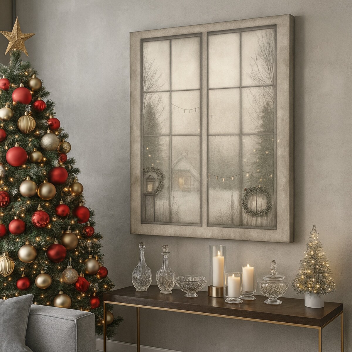 Obraz Canvas Świąteczne Okno 70cm x 100cm