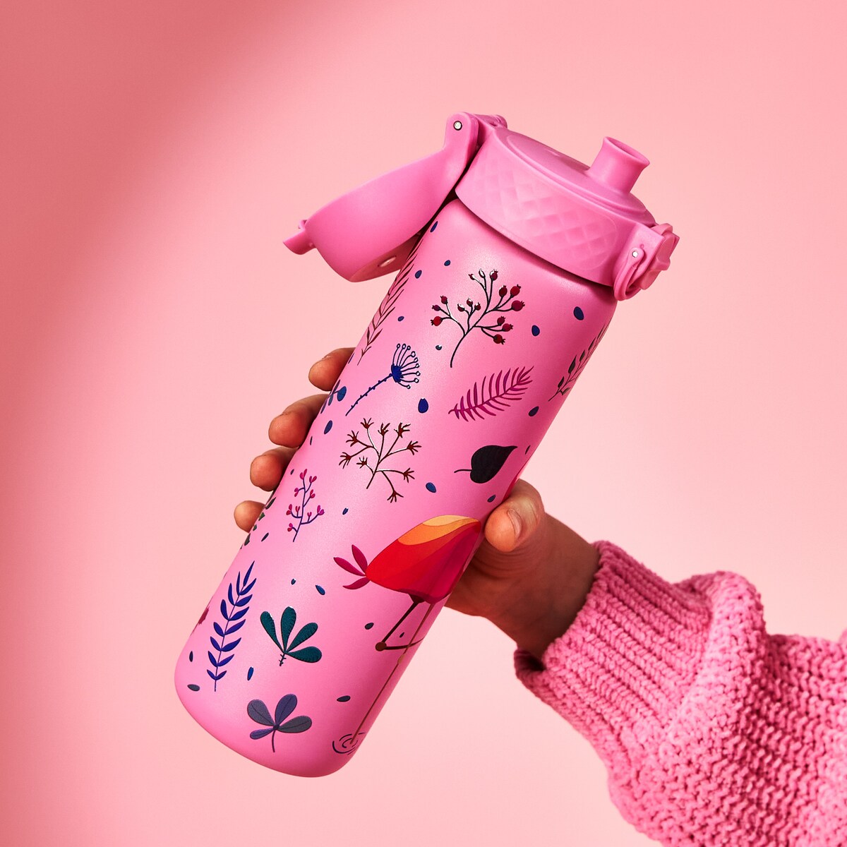 Butelka ION8 Single Wall I8SS600PPFLATEA Flamingo