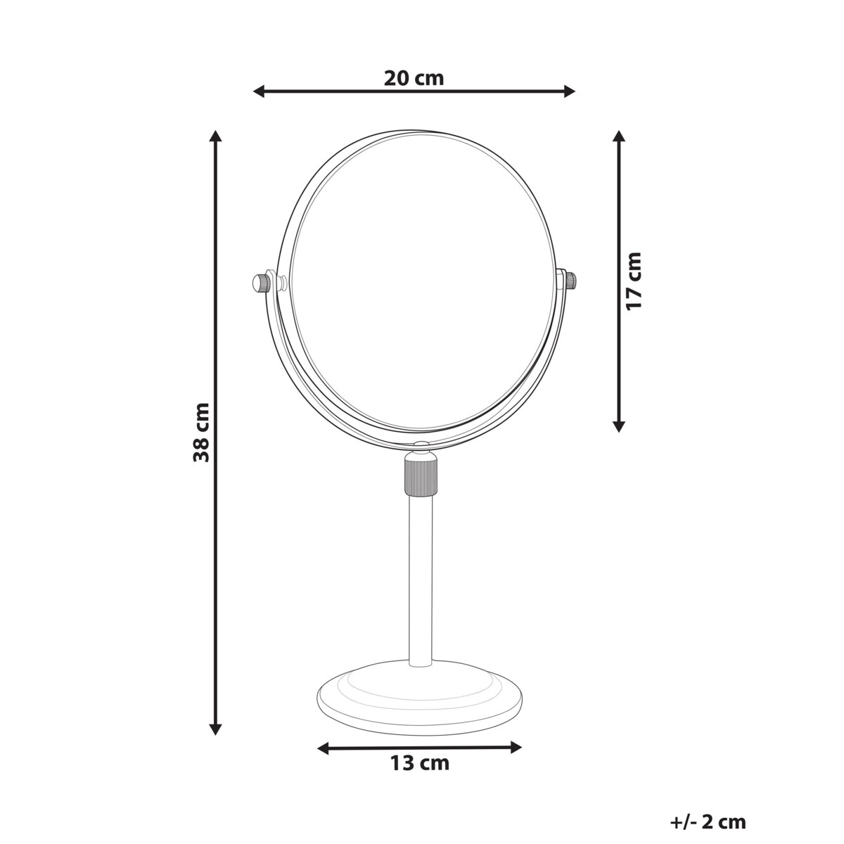 Lusterko kosmetyczne ø 20 cm złote AVERYON