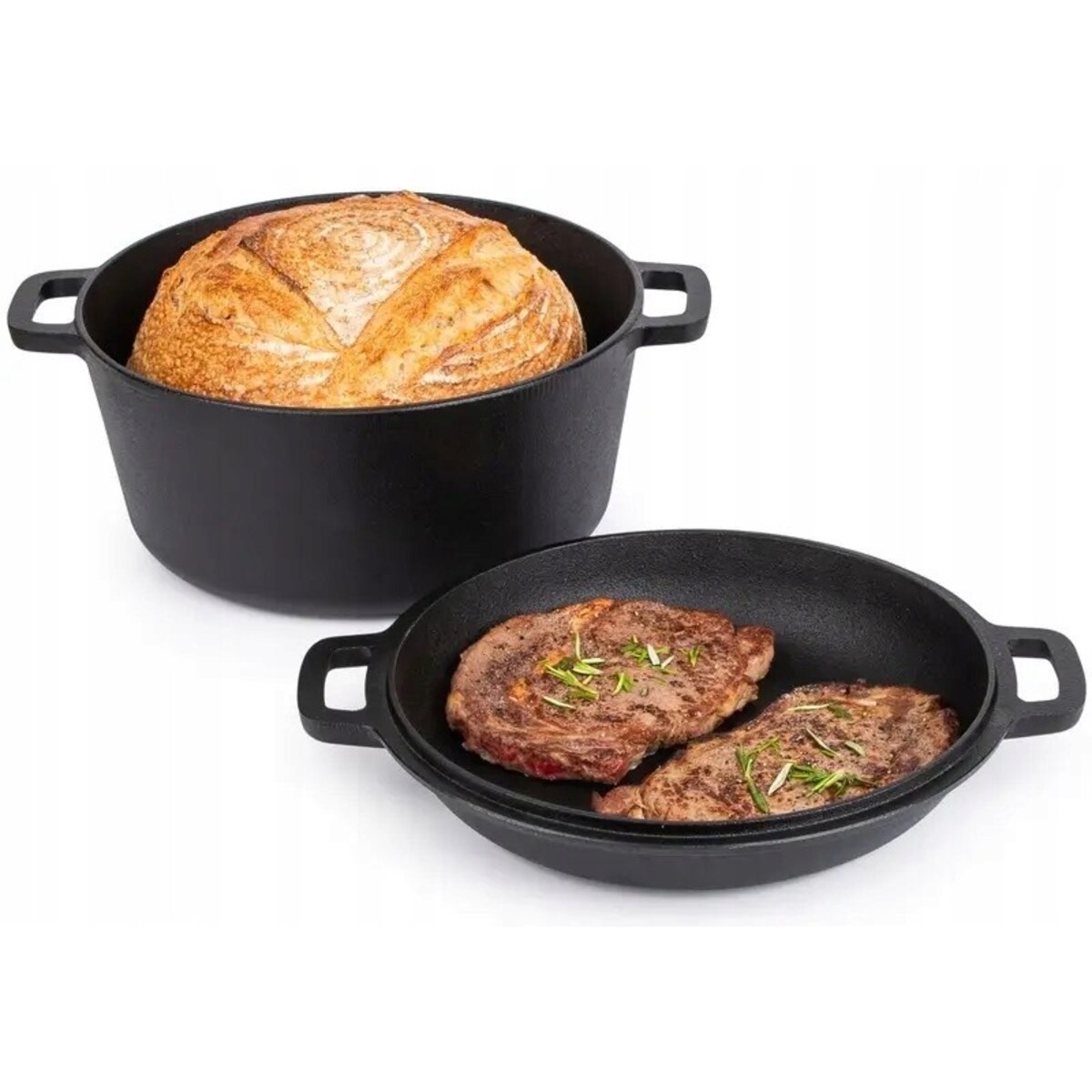 Garnek żeliwny 2w1 4.5L 26cm indukcja gaz ciężki KRISBERG