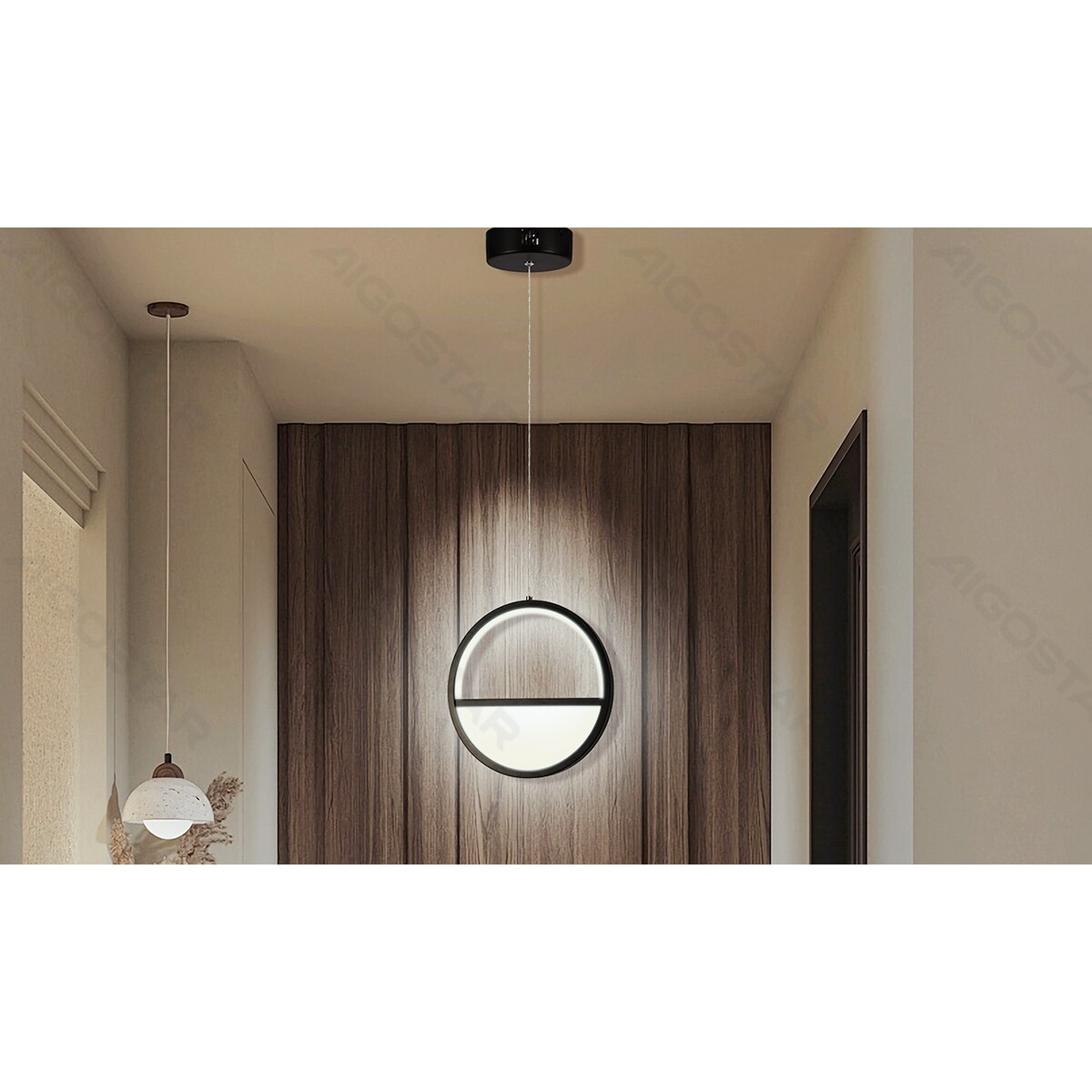 aluminiowa lampa wisząca 13.5w 6500k okragła 120x23 cm