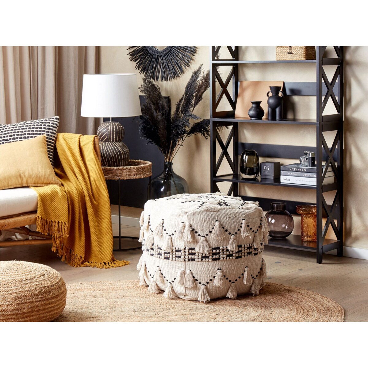 Puf 50 x 50 x 50 cm beżowy THONDI