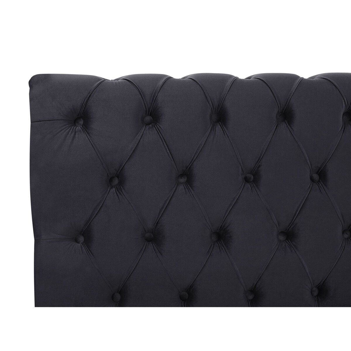 Łóżko welurowe 160 x 200 cm czarne AVALLON