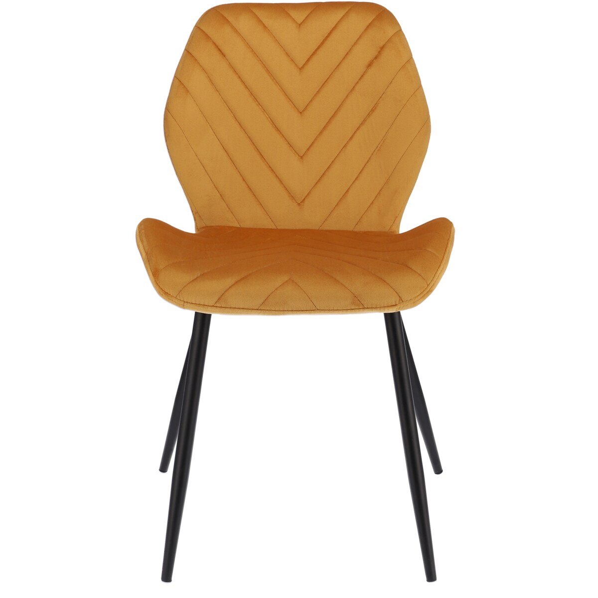 Krzesło tapicerowane welurowe MILARE musztardowe