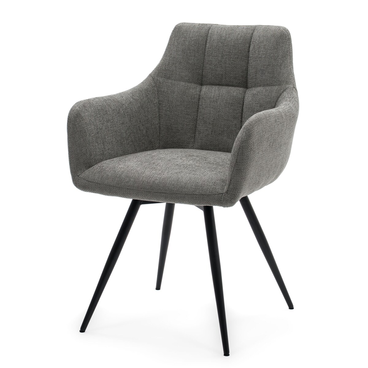 Krzesło tapicerowane obrotowe szenilowe do salonu LUGANO szare