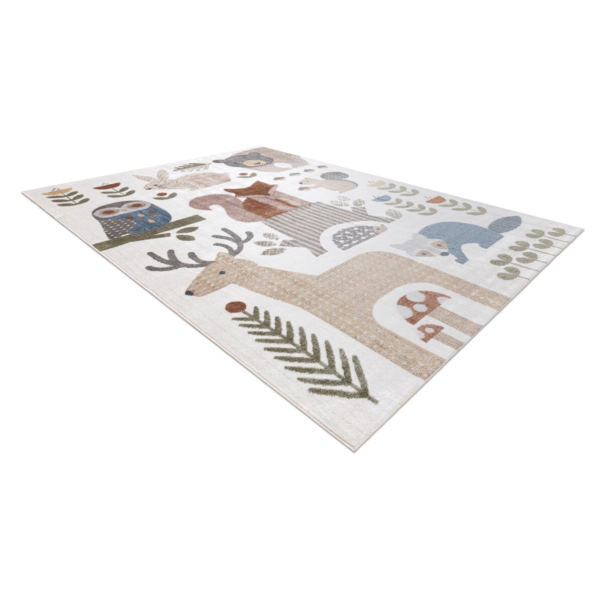 Dywan BONO 8425 Zwierzęta leśne kremowy / 160x220 cm