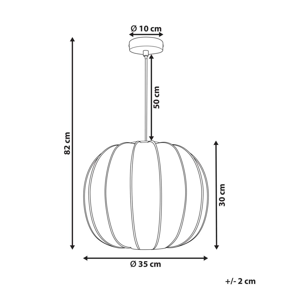 Lampa wisząca MARIETA Materiał syntetyczny Czarny