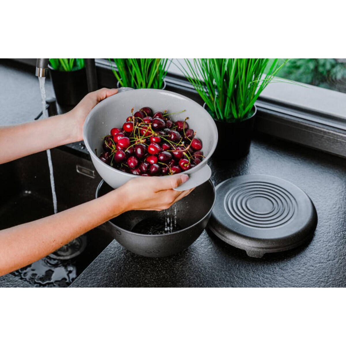 Durszlak z miską i pokrywką, 3l