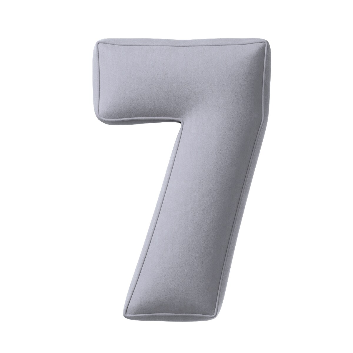 Poduszka Cyferka 7, srebrzysty szary, 25 x 40 cm, Posh Velvet