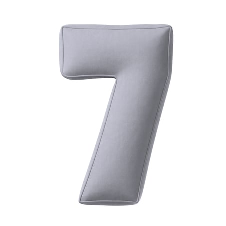 Poduszka Cyferka 7, srebrzysty szary, 25 x 40 cm, Posh Velvet