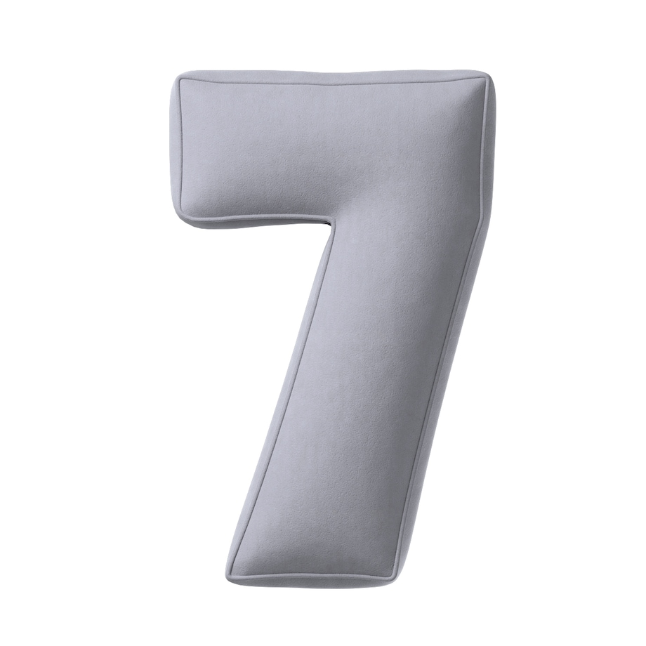 Poduszka Cyferka 7, srebrzysty szary, 25 x 40 cm, Posh Velvet