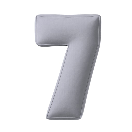 Poduszka Cyferka 7, srebrzysty szary, 25 x 40 cm, Posh Velvet