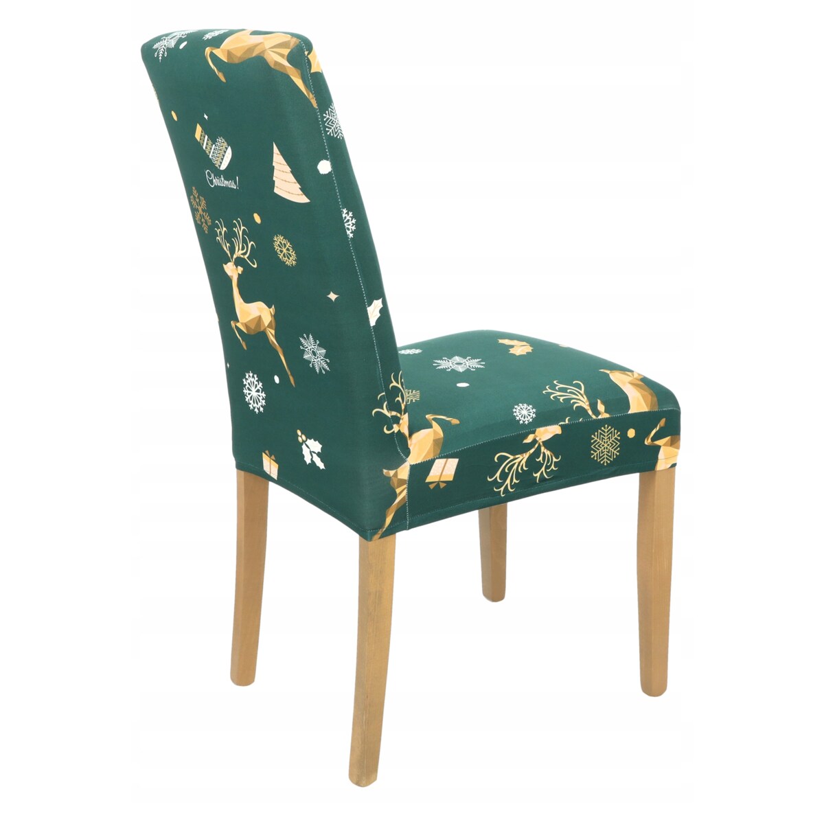 Pokrowiec Na Krzesło Zielony Świąteczne Wzory Elastyczny