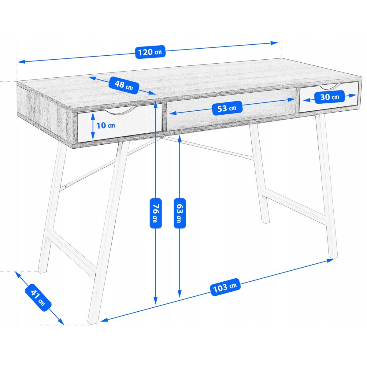 BIURKO ELEGANCKIE do gabinetu biura SZUFLADY NOWOCZESNE DUŻE komputerowe