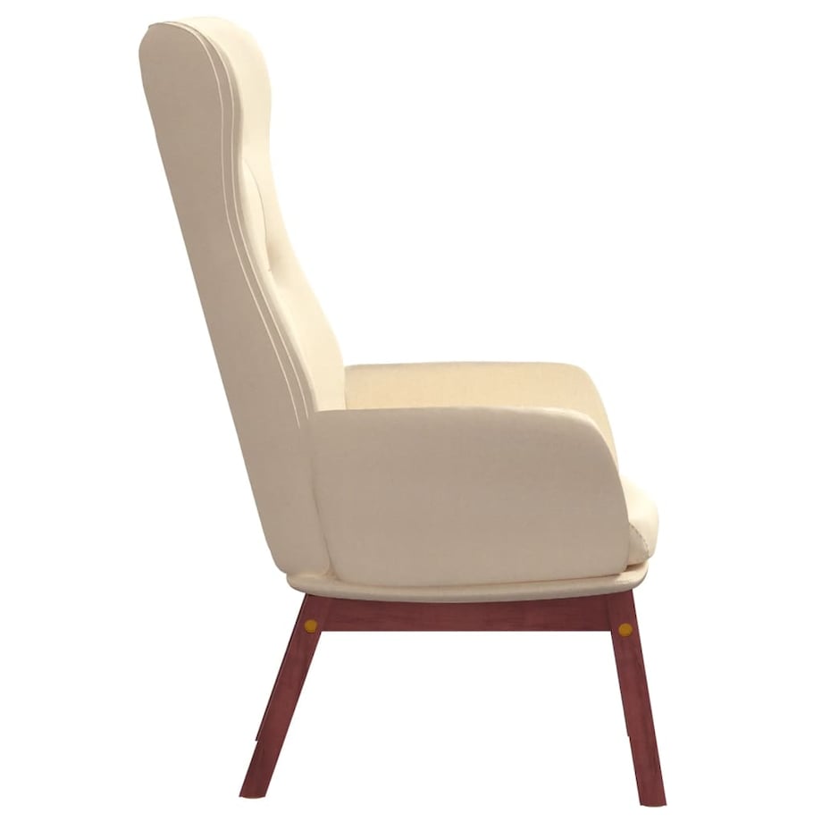 vidaXL Fotel wypoczynkowy, kremowy, obity tkaniną