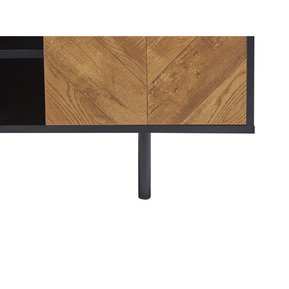 Szafka RTV czarna z jasnym drewnem SALINA