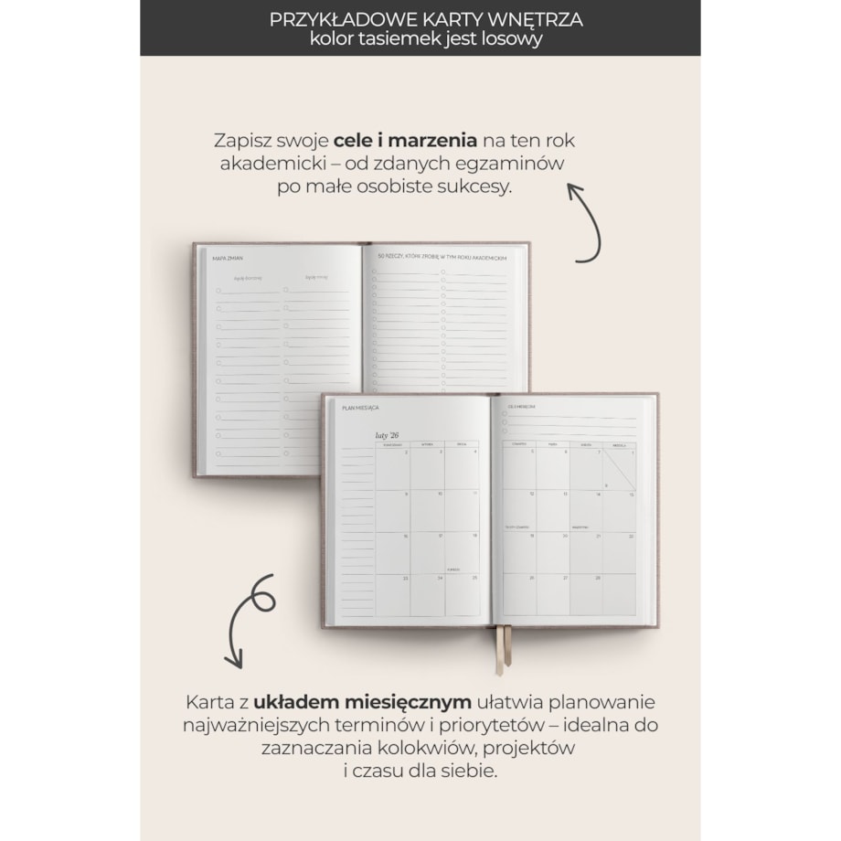 AKADEMICKI PLANNER KSIĄŻKOWY 2025/2026. Bouquet of Flowers