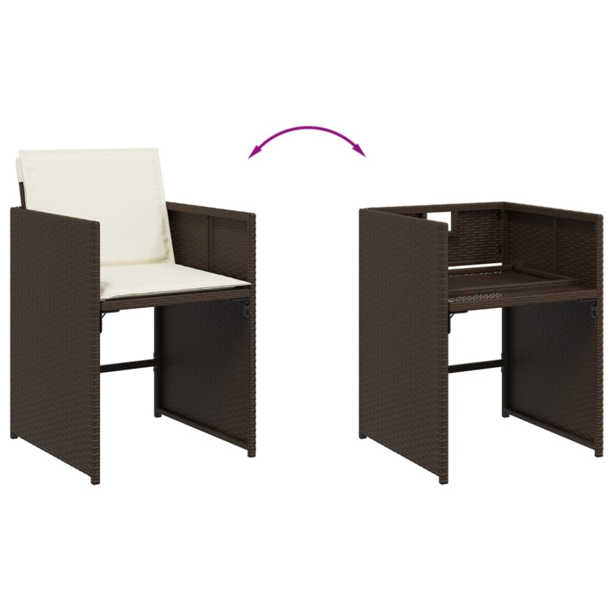 vidaXL 5-cz. zestaw mebli ogrodowych z poduszkami, brązowy, polirattan