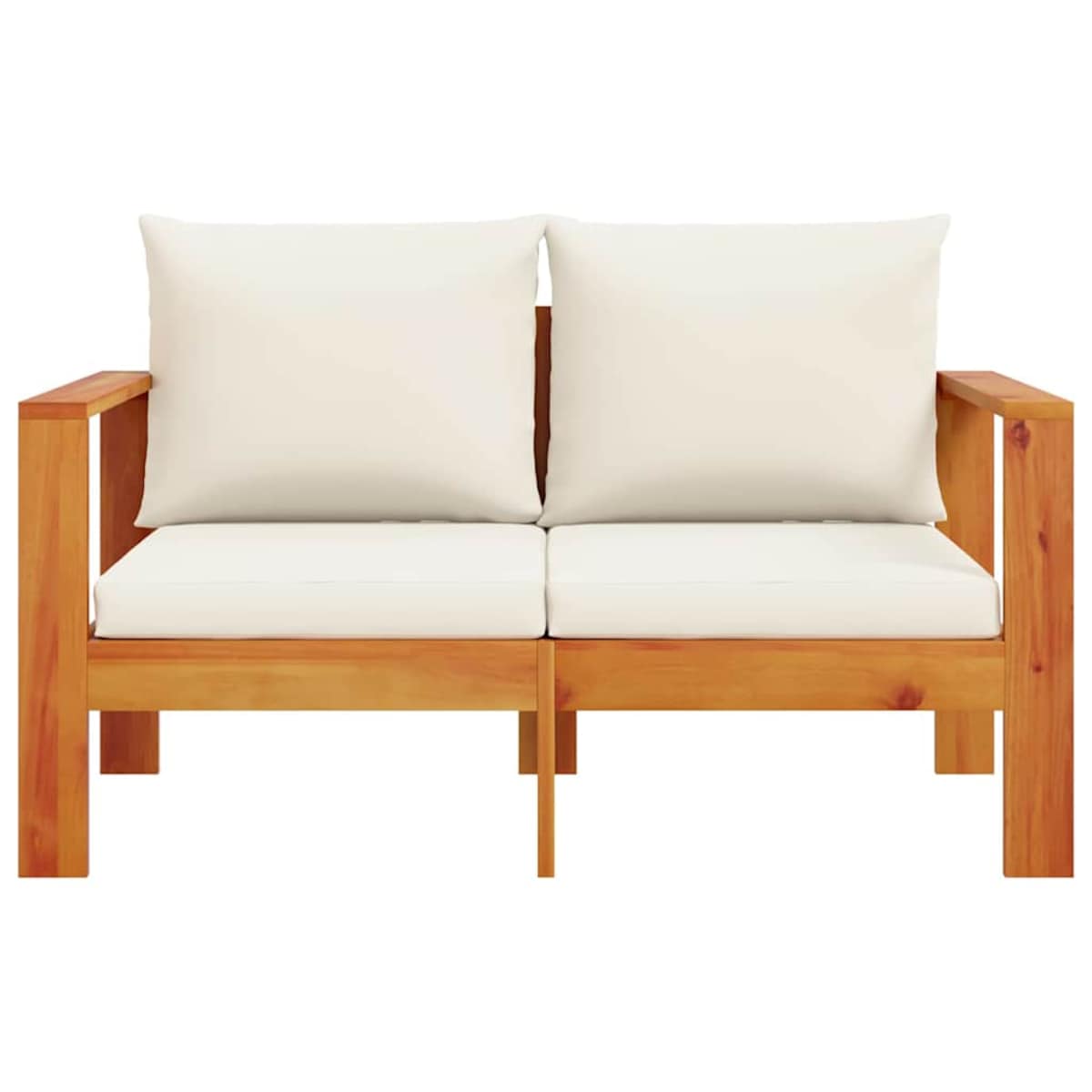 vidaXL Sofa ogrodowa z poduszkami, 2-osobowa, lite drewno akacjowe