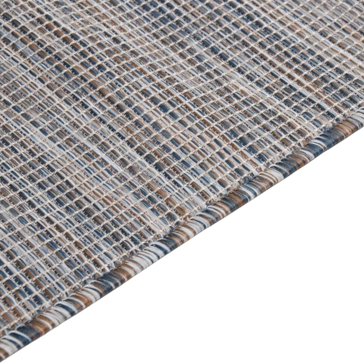 vidaXL Dywan zewnętrzny o płaskim splocie 140x200cm, brązowo-niebieski
