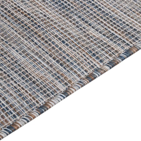 vidaXL Dywan zewnętrzny o płaskim splocie 140x200cm, brązowo-niebieski