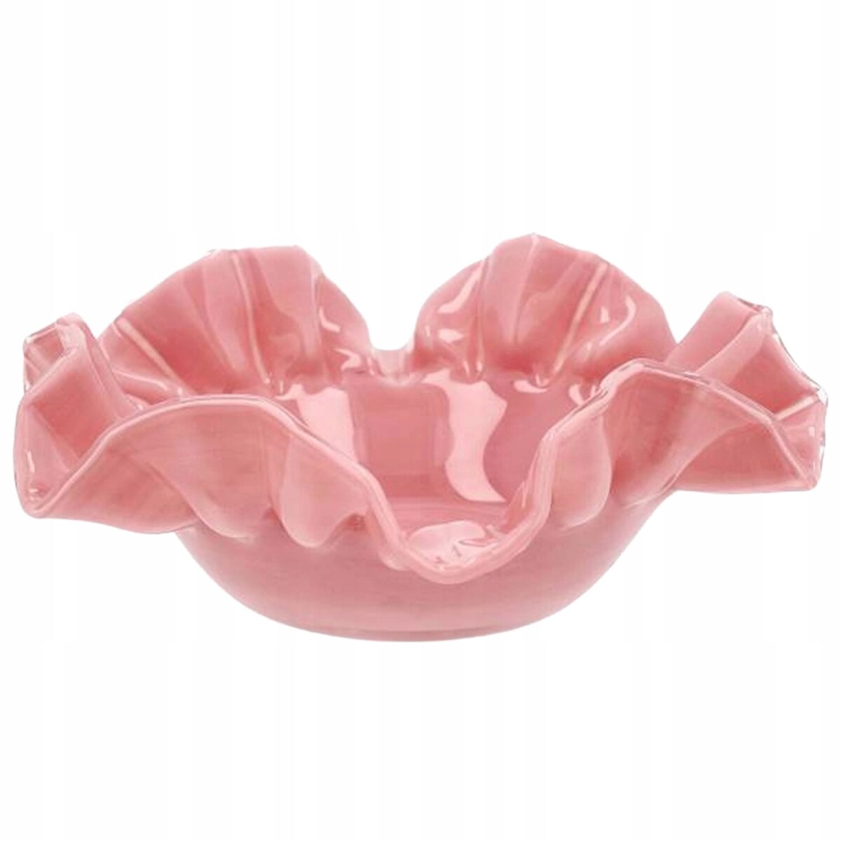 MISA DEKORACYJNA RÓŻOWA 28cm SZKLANA MISKA PATERA RÓŻOWA NA DEKORACJE