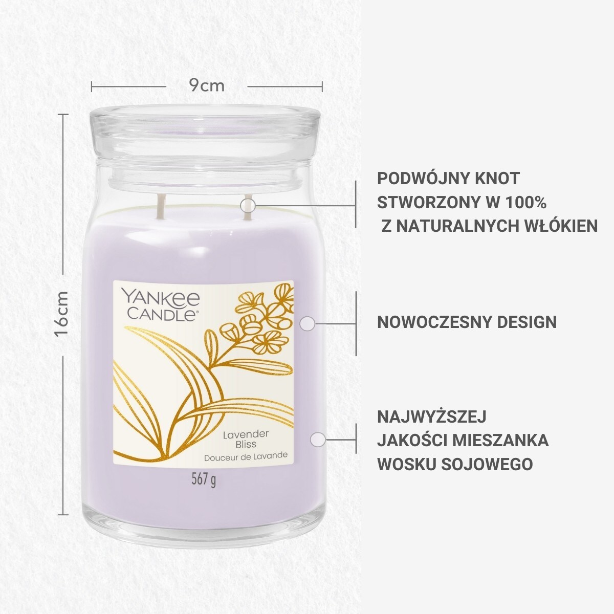 Yankee Candle świeca duża LAVENDER BLISS