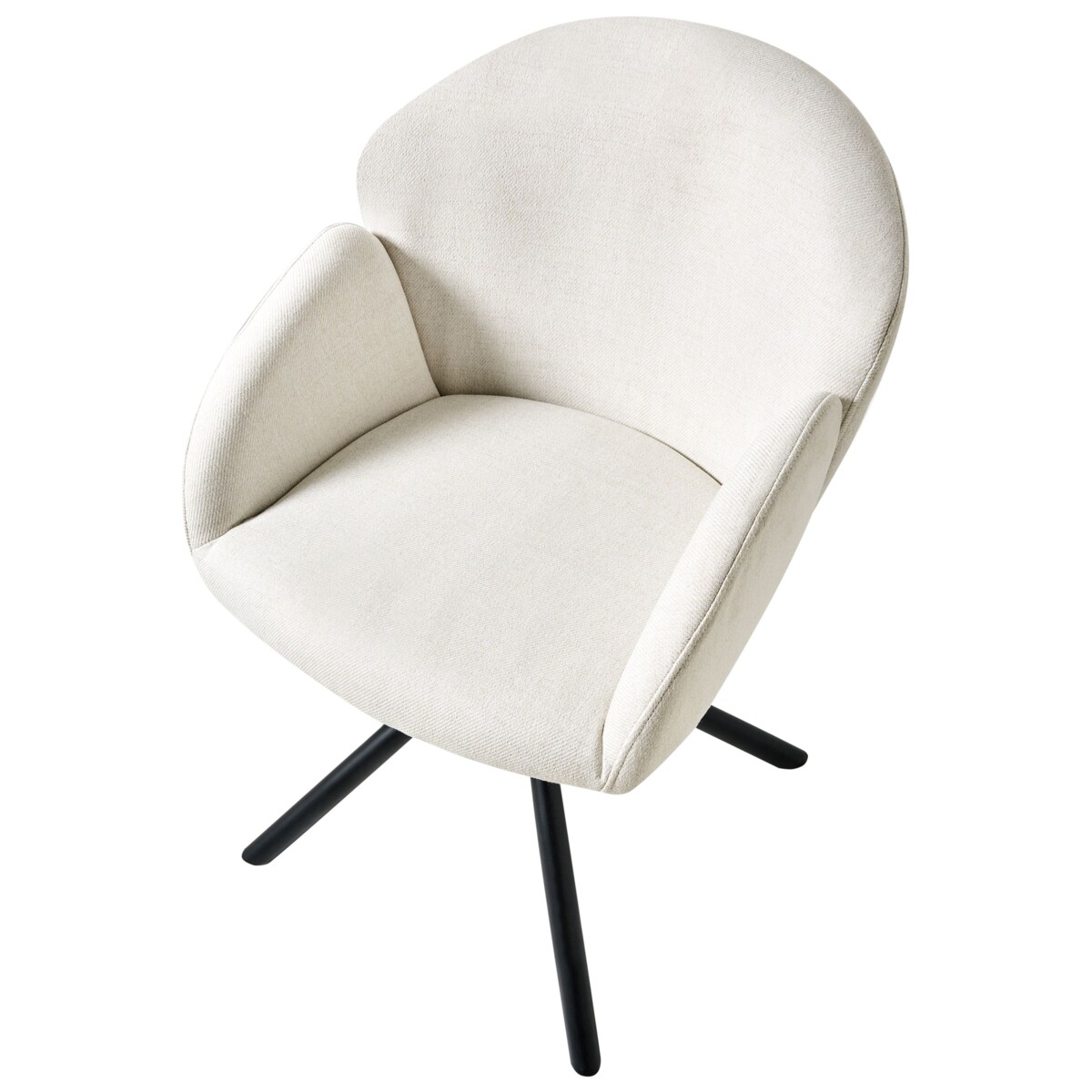 Zestaw 2 krzeseł do jadalni Obrotowy MAYBEE Złamana biel